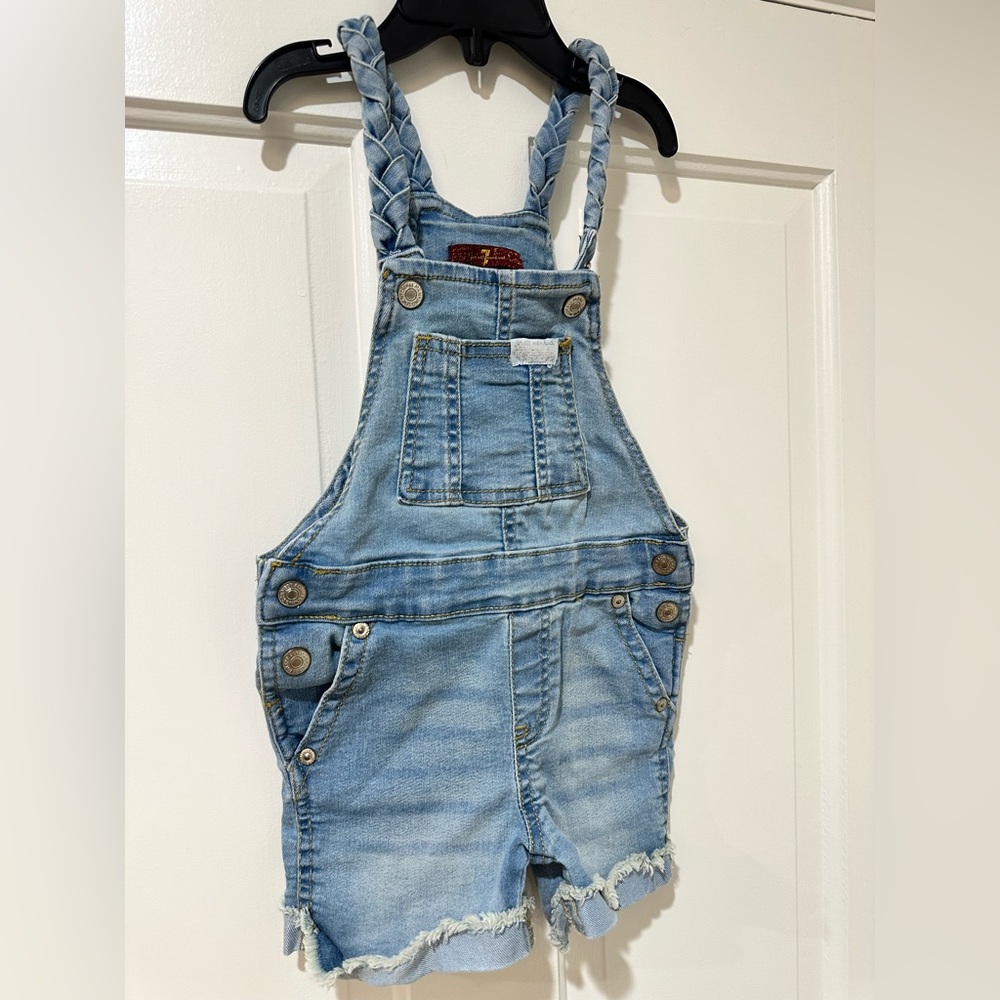 3 set toddler kids girl carters 7 for all mankind sweater Jean overalls leggings - Picture 6 of 16